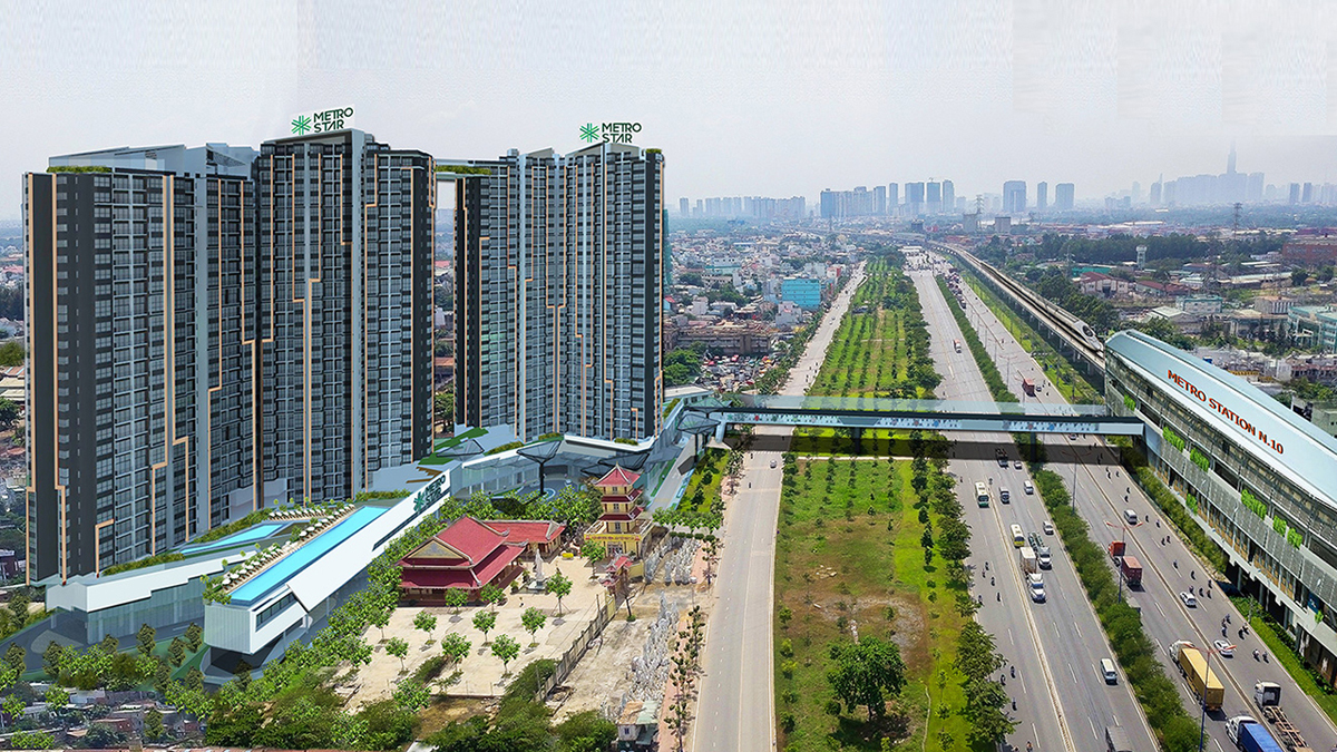 Metro Star là dự án duy nhất có cầu bộ hành bắc ngang qua tuyến Metro Bến Thành - Suối Tiên